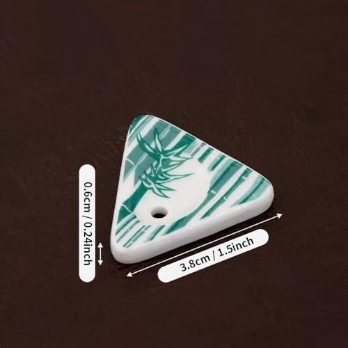 Set of 5, Mini Rabbit/Snowflake/Plum Blossom/Fireworks/Bamboo Triangle Japanese Ceramic Handmade Cute Incense Stick Holder, Unique Ash Catcher Inscent Tray and Decorative Gift, Home Decor 1.49 inch - Image 4