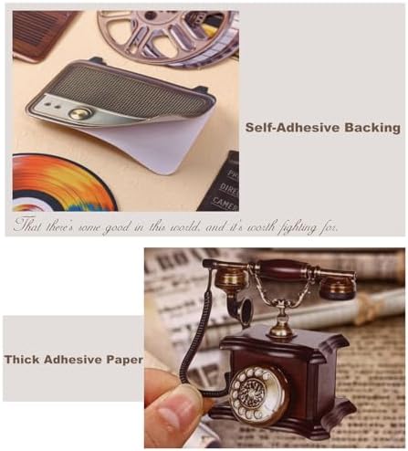 60 Pcs Vintage Media Stickers for Scrapbooking and Journaling - Image 3