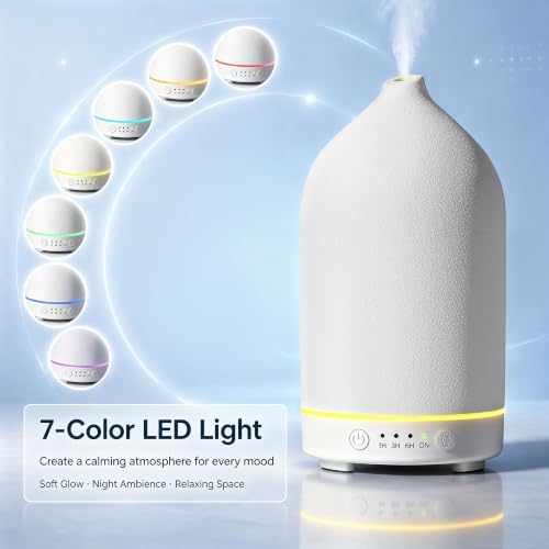 Gooamp 200ML Ceramic Essential Oil Diffuser for Home, Stone Diffuser 2 Pack - Image 6