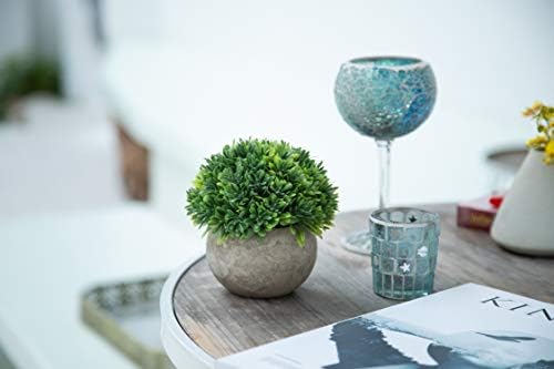 Velener Artificial Boxwood Faux Plant Indoor- Topiary Small Desk Plant Decor for Bedroom Office Cubicle Shelf Decor Window Will Plant Shelf Decoration Dorm Kitchen Counter, Farmhouse Home Decor Accent - Image 4