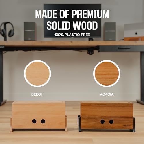 Extra Large Cable Management Box, Wood Cord Hider Box & Organizer for Power Strip, TV Wires & Desk Cable Storage - Image 2