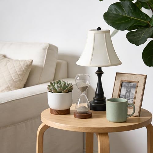 Traditional Table Lamp, Vintage Desk Lamp for Living Room with Fabric Shade, Farmhouse Bedside Lamp Black Finish for Bedroom Nightstand Office Hotel (Pack-01) - Image 3