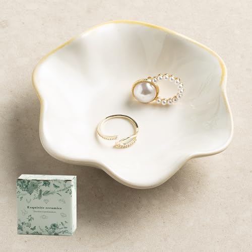 Ceramic Lotus Leaf Trinket Dish, Ring Holder for Jewelry by Unknown