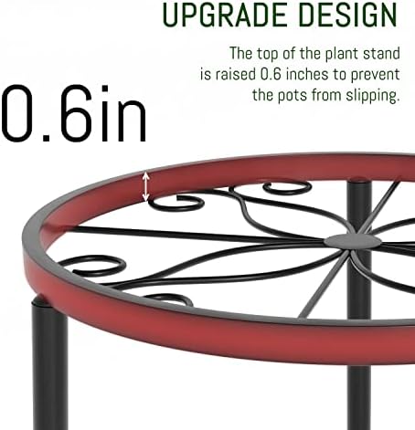 Linpla 5-Pack Decent Metal Plant Stand Indoor Outdoor Low Plant Shelf - Image 3