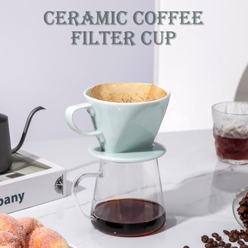 Pour Over Coffee Dripper, Ceramic Pour Over Coffee Maker, Green - Image 4