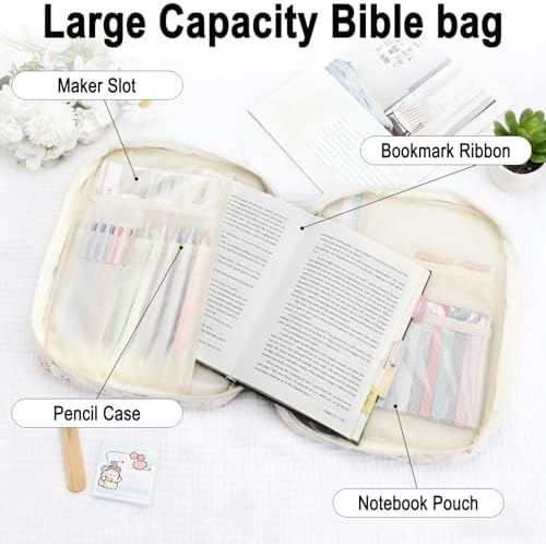 Bible Cover Case for Women, Study Supplies Kit, Highlighters Pens - Image 6