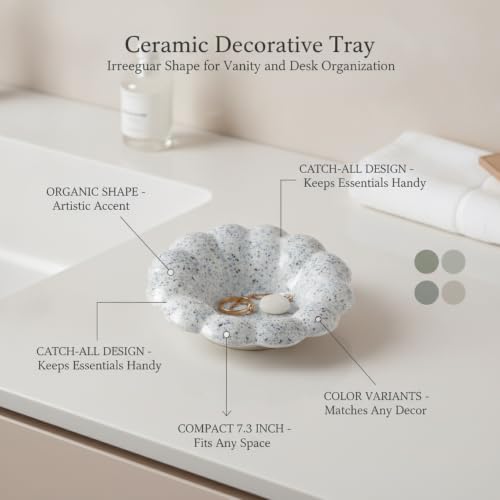 Declutter Your Space with This Irregular Ceramic Catch-All Tray for Jewelry and Keys - Image 4