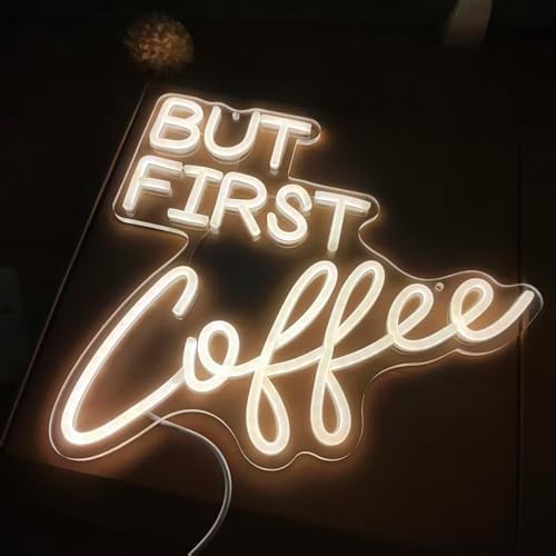 Coffee Bar Signs for Home Kitchen Cafe Corner Shop Decor LED Dimmable But First Coffee Light up Neon Light Signs 5V USB Powered with Hanging Chain,Gifts for Birthday Shop Open(B-Warm White) - Image 5