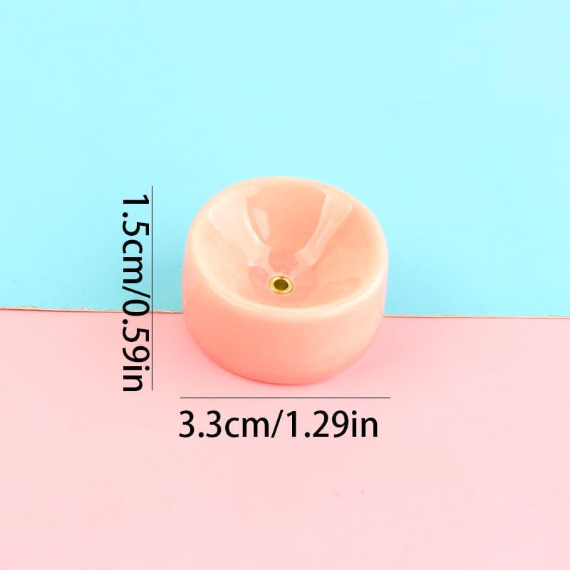 5Pcs Minimalist Round Ceramic Stick Incense Holders, Modern Simple Static Aroma Trays, Calming Zen Ornaments for Yoga, Spa, Bedroom, Living Room & Office Flat Surface Displays - Image 3