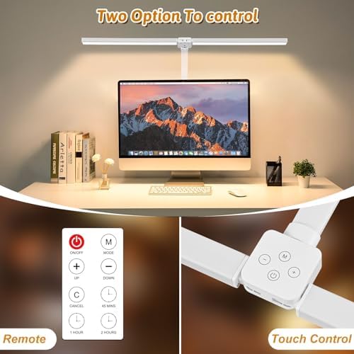 LED Desk Lamp with Clamp, Dual Head Monitor Light, Remote - Image 2