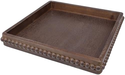 Hrastany Square Wood Decorative Serving Tray, 15"*9" Retro Brown by Hrastany