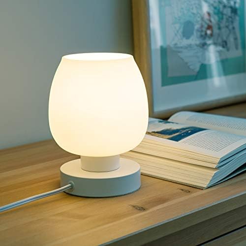Touch Bedside Table Lamp Set of 2 - Modern Nightstand with USB-C&A Charging, 3-Way Dimmable LED Desk Lamp, White Opal Glass Shade - Image 5