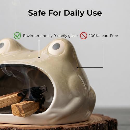 Ceramic Palo Santo Holder & Frog Incense Burner - Mini Chimney - Image 5