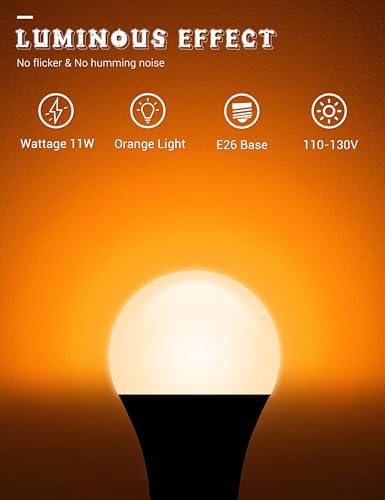JandCase Halloween Orange LED Light Bulbs Outdoor [4 Pack] Halloween Light - Image 2