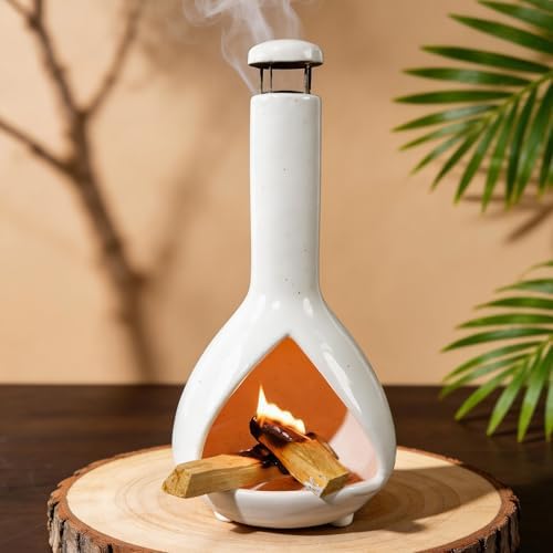 Mini Chiminea Palo Santo Holder-Ceramic Incense Burner for Cone & Stick by MOUGIGI