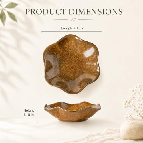 Brown Jewelry Dish Tray, Ring Holder, Ceramic Lotus Leaf Trinket Tray - Image 4