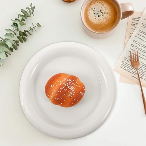 MAGICLULU 1pc Ceramic Salad Dish White Dinner Plate, Chubby Dessert Tray, Cute Ring Trinket Bowl, Bubble Bracelet Storage Platter, Creamy Fruit Server, Aesthetic Vanity Cosmetic Dressing Holder - Image 3