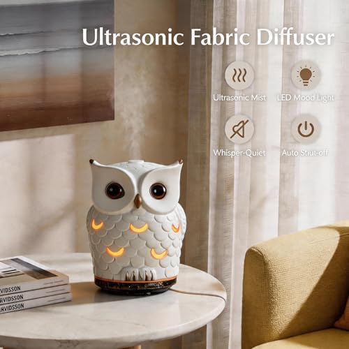 Ceramic Essential Oil Diffuser 200ML - Ultrasonic Aromatherapy Diffuser with 7 Color LED Lights, Whisper Quiet Cool Mist Humidifier for Bedroom Office, Auto Shut-Off Timer Ceramic Diffusers for Home - Image 3