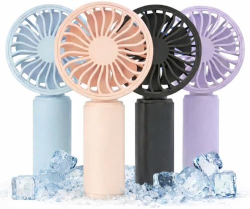 VanSmaGo 4 Pack Mini Handheld Fan, USB Rechargeable Portable Fan with 3 Speeds, Small Pocket Personal Fan for Travel, Theme Park, Summer Holiday Essentials, Commute and Outdoors by VanSmaGo
