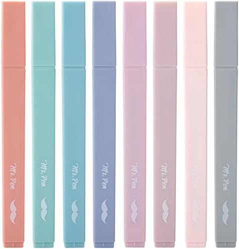 Mr. Pen- Aesthetic Highlighters No Bleed, 8 Pack, Earthy Colors, Chisel Tip | Cute Highlighters Assorted Colors for Journaling, Highlighting, Underlining, Fast Dry, Back to School Supplies by MrPen