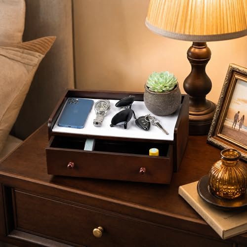 Wooden Mail Organizer with Drawer for Desk and Countertop - Image 5