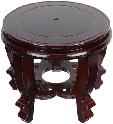 DOITOOL Large Plant Stool Wood Planter Stand Round Wooden Fish Tank Stand Oriental Style Indoor Plant Stand Wooden Display Base by DOITOOL