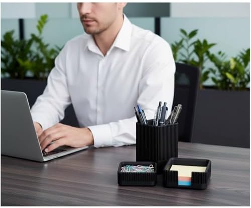 Aesthetic Desk Organizer Set,3-Piece Sturdy Plastic Office Accessories - Image 4