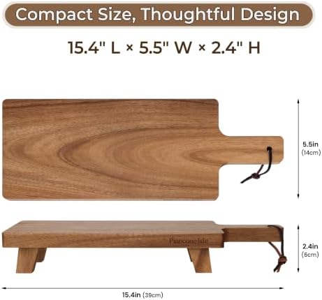 Acacia Wood Decorative Tray, Minimalist Design, Raised Legs - Image 3