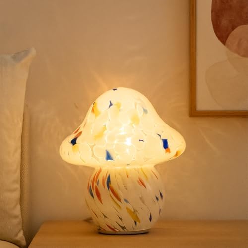 HEQET Mushroom Lamp for Bedroom,Mid Century Modern Lamp for Nightstand, Dimmable Retro Egg Tart Bedside Small Lamps,Unique Home Mushroom Decor Aesthetic Cute Table Lamps for Living Room - Image 2