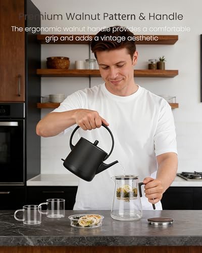 ZENS Magnetic Teapot with Infuser and 2 Cups, 34oz Magic Loose Tea Maker - Image 4