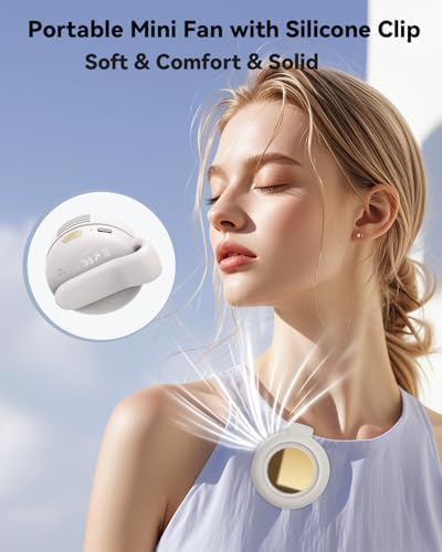 Portable Silent Mini Bladeless Fan Clip On, Small Fan Clip on for Shirt & Waist, Adjustable 3-Speed Suspended Whirlwind Fans, For Outdoor & Travel & Office, Travel Accessories, Gift - Image 3