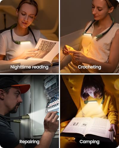 Glocusent Bendable Neck Light, 100 Hours Reading Light for Book Lover Gifts - Image 5