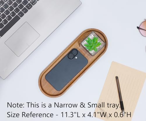 Small Wooden Oval Narrow Tray (11.3 x 4.1 inch) 3 Pack - Image 2
