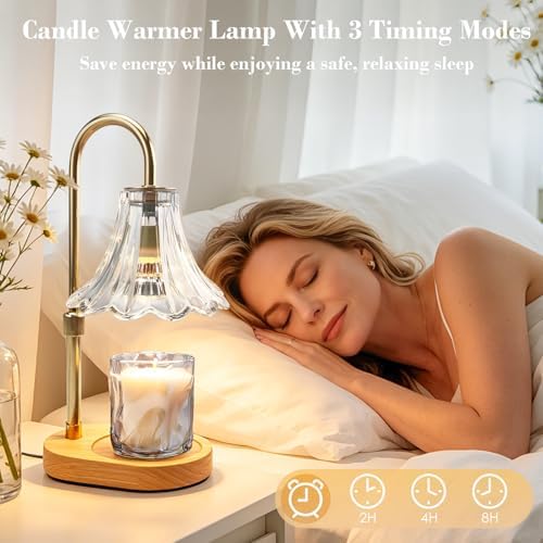 Banbanda Candle Warmer Lamp with Timer: 2026 Mothers Day Gifts for Women, Adjustable Candle Warmer with 2 Bulbs, Flower Candle Lamp for House Warming Room Decor - Image 6