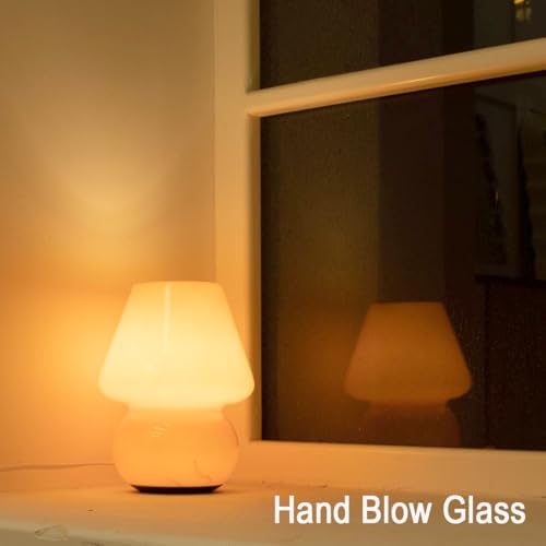 HEQET Dimmable Mushroom Table Lamp Orange Warm Lamp,Retro Accent Cute Cozy Ambient Desk Lamp, Bedroom Decor Aesthetic Lamp Nightstand Decor,Unique Home Decor - Image 4