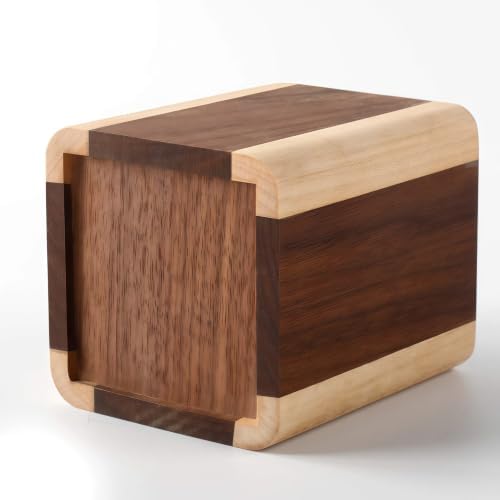 Natural Wood Desk Pen Holder Pencil Organizer Desktop Office Pencils Stand Holder Simple(Maple side walnut center) - Image 3