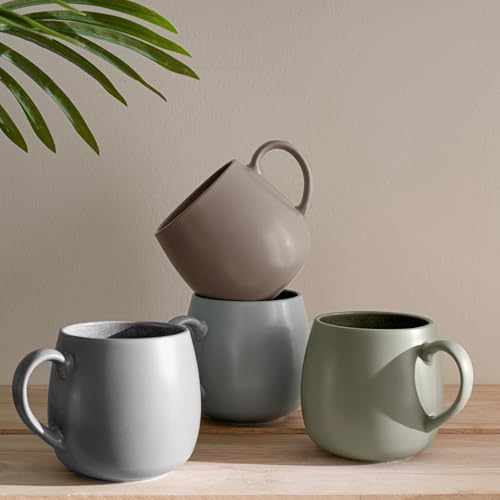Ava Nord Ceramic Coffee Mugs Set of 6, 14oz - Modern Scandinavian Aesthetic Cup- Microwavable Stoneware Coffee Cups with Comfortable Handle - Tea Mug Set for Latte, Cappuccino, Soup - Soft Sage Green - Image 7