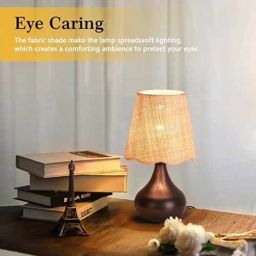 Ziqqeelam Oil Rubbed Bronze Small Table Lamp for Bedside, Farmhouse Bedroom Lamps for Nightstand, Vintage Small Table Lamps for Small Spaces for Bedroom, Kitchen Counter, End of Table, Office - Image 6