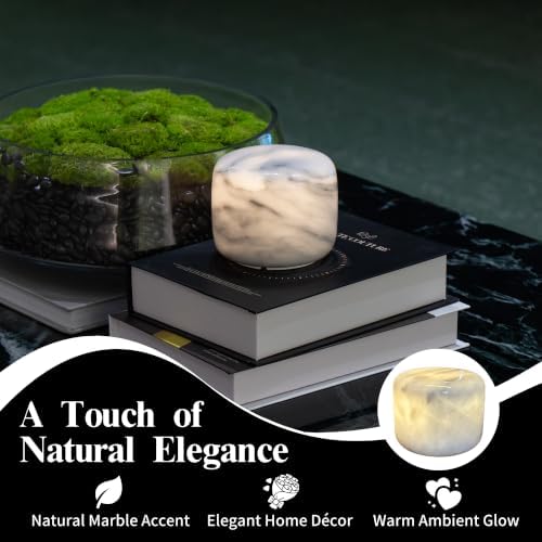 Marmor Marble Lamp Table Lamp Unique Stone Touch Lamp Pat Lamp Type-C 3 Way Bedside Lamp Ambient Light Bedroom Stands Night Light Decorative LED Warm Portable Lamp Rechargeable - Image 5