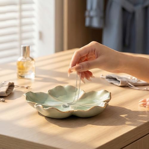 Glazed Ceramic Jewelry Plate, C - Image 6