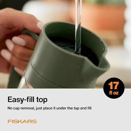 Fiskars 17oz Glass Watering Can for Indoor Plants, Easy Fill Top, Clear - Image 4