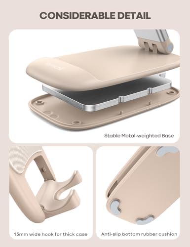 Lamicall Khaki Phone Holder for Desk, Cellphone Stand - Image 6