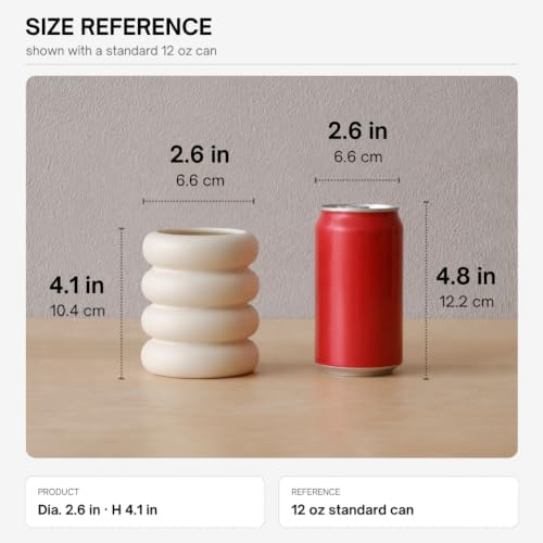 WENSHUO Ceramic Pen Holder, Pencil Holder, Cute Makeup Brush Holder, Crème - Image 2