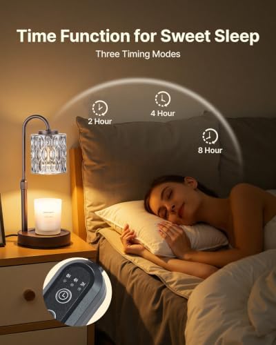 CASTLELIFE Dimmable Candle Warmer Lamp with Timer, Height Adjustable Candle Warmer for Jar Candles, Electric Wax Melt Warmer for Home Decor House Warming Gifts, Birthday Gifts for Women,Coffee- Glass - Image 6