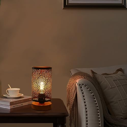Small Industrial Table Lamps Dimmable, Bedside Lamps for Nightstand,End Table Side Desk lamp with Rustic Black Metal Cage Lampshade for Bedroom, Kids Room Living Room 2700K LED Bulb Included - Image 6