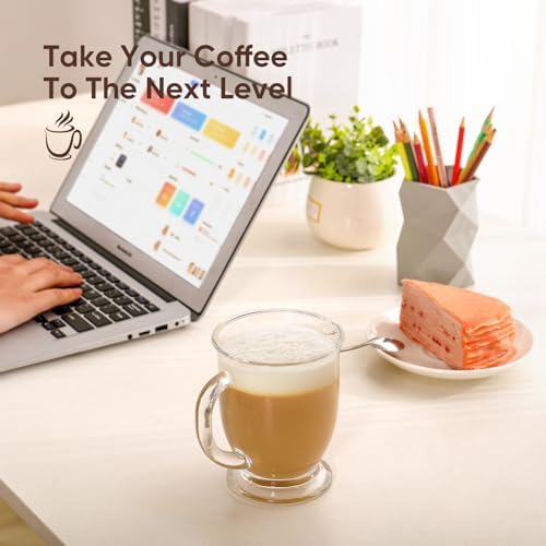 VENVENWEAVS Glass Coffee Mugs Set of 2,15 OZ Lead-free Clear Coffee Cups For Cappuccino,Latte,Tea,Glass Coffee Cups with handles - Image 5