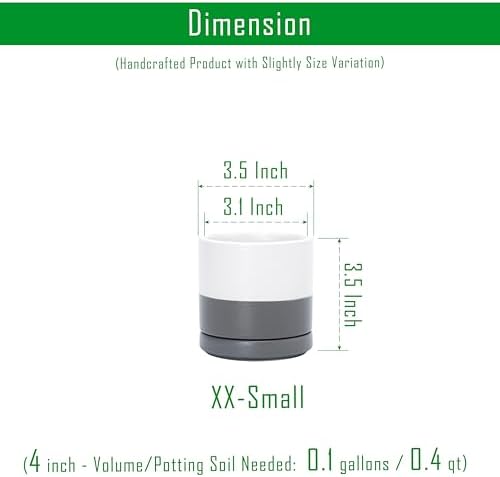 D'vine Dev 3.5 Inch Ceramic Planter Pot, White/Grey, 94-O-A-6 - Image 2