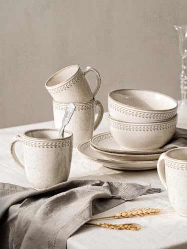 LE TAUCI Coffee Mugs Set of 6, Ceramic 18 oz Coffee Cups with Handle, Large Mug for Latte, Milk, Hot Tea, Cappuccino, Mocha, Cocoa, Microwave Oven Dishwasher Safe - 3.9 inch, Birch - Image 5