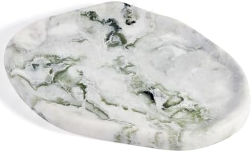 Koville Luxury Natural Green Marble Vanity Tray, Cloud Shape Serving Stone Key Tray for Home Decor, 10" x 7" Marble Storage Trays for Bathroom, Stone Plate Holder for Perfume, Candle and Jewelry by Koville