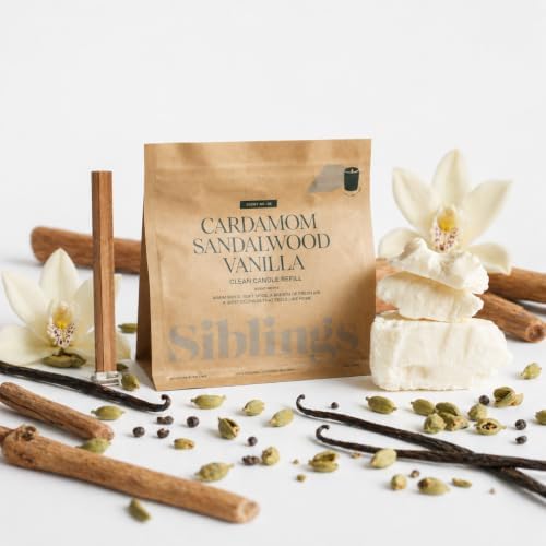 Siblings Candle Refill Kit No. 06, Cardamom Sandalwood Vanilla by Siblings
